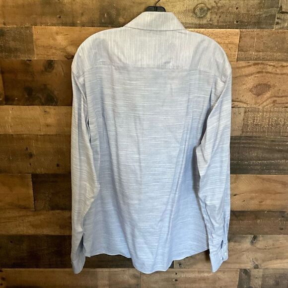 Joseph Abboud Shirt Collar Button Down Cotton Blue White Non Iron Mens Size XL - Picture 7 of 8